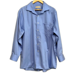 Michael Michael Kors Classic Blue Button Down Shirt Non-Iron Size 17 32/33